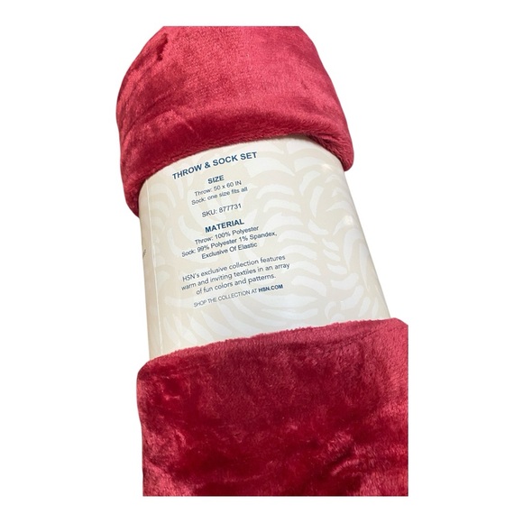 Warm & Cozy Plush Throw & Sock Set - Picture 4 of 4